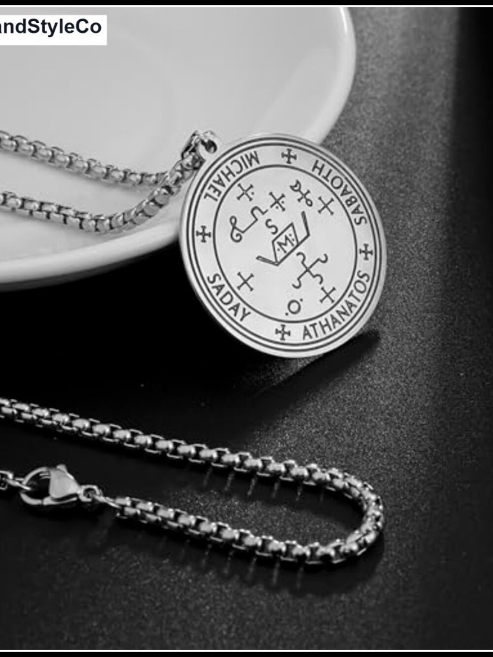 Archangel Michael Necklace Protective Talisman Pendant Stainless Steel - Picture 2 of 6